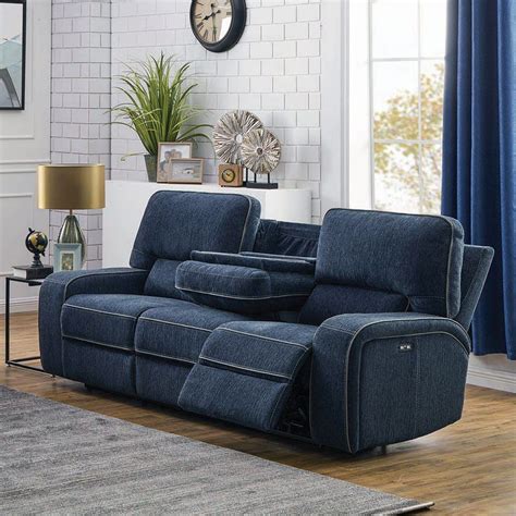 navy blue recliner couch|navy blue reclining sofa set.